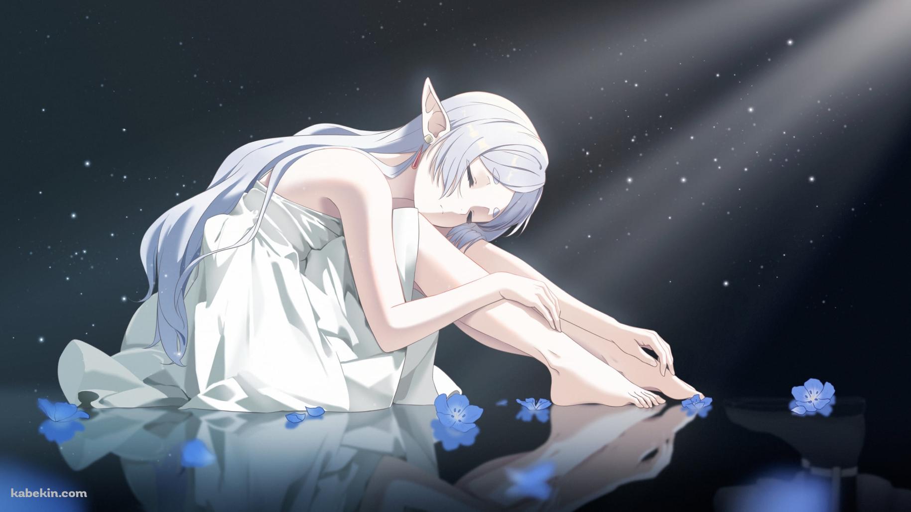 水の上に座り目をつぶるフリーレン / 葬送のフリーレンの壁紙(1829px x 1029px) 高画質 PC・デスクトップ用