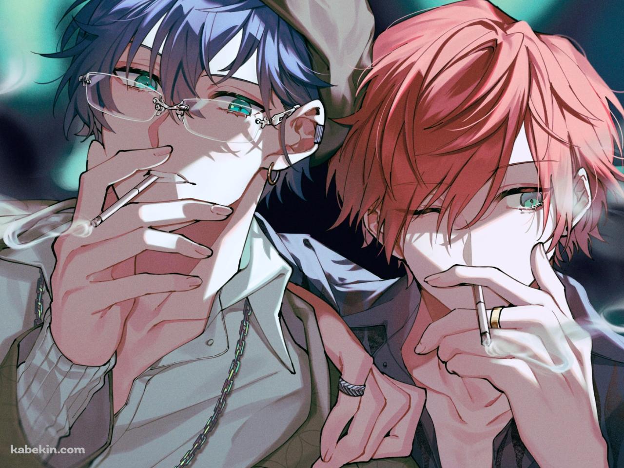 タバコを吸うレオス・ヴィンセントとローレン・イロアス / にじさんじ / Vtuberの壁紙(1280px x 960px) 高画質 PC・デスクトップ用