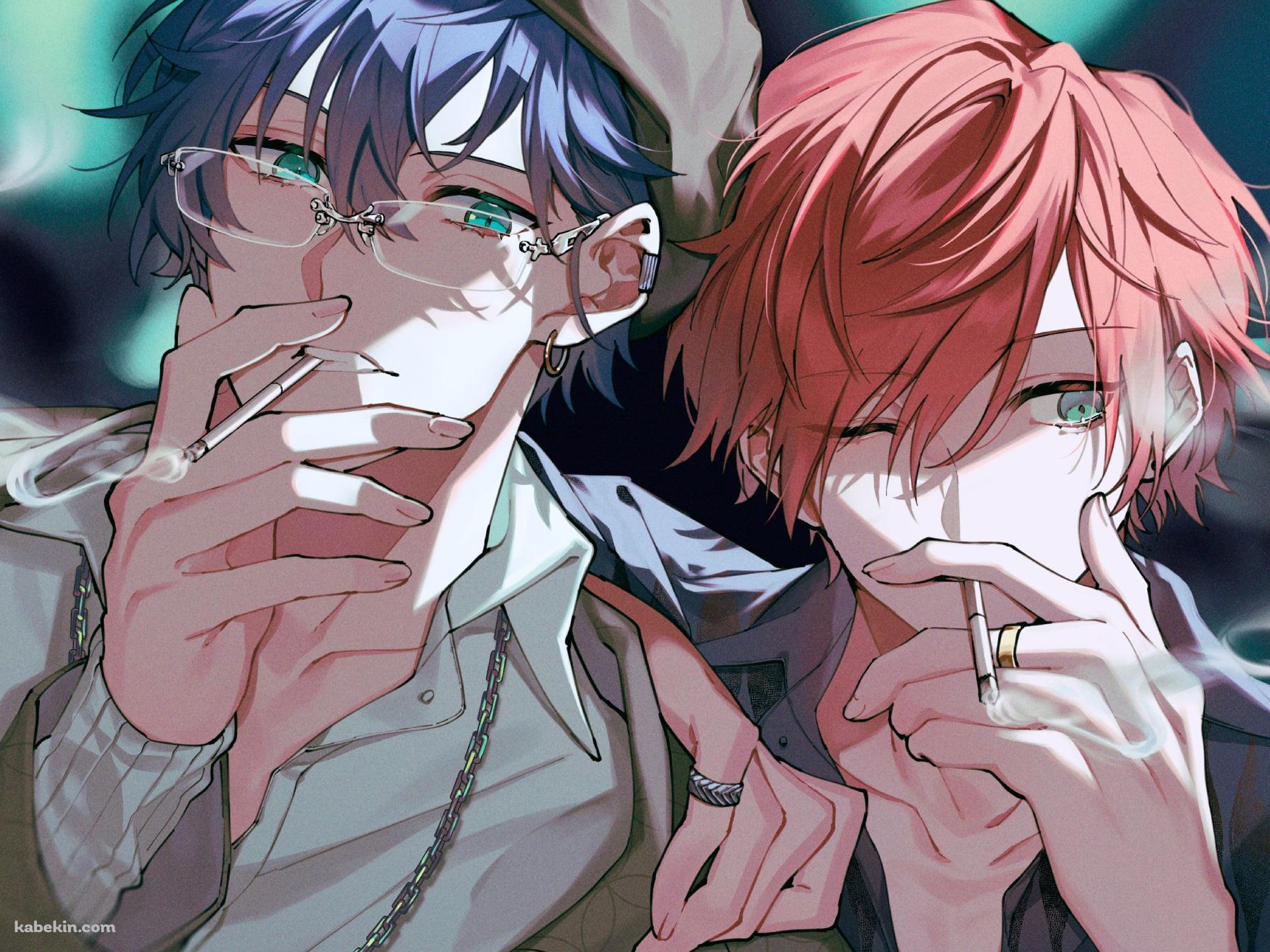 タバコを吸うレオス・ヴィンセントとローレン・イロアス / にじさんじ / Vtuberの壁紙(1920px x 1440px) 高画質 PC・デスクトップ用