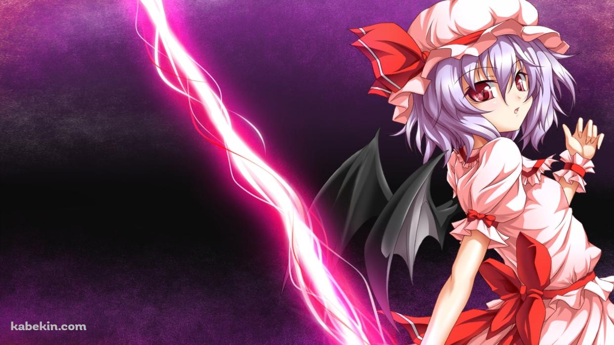 赤く光る剣を持つレミリア・スカーレット / 東方の壁紙(1242px x 698px) 高画質 PC・デスクトップ用