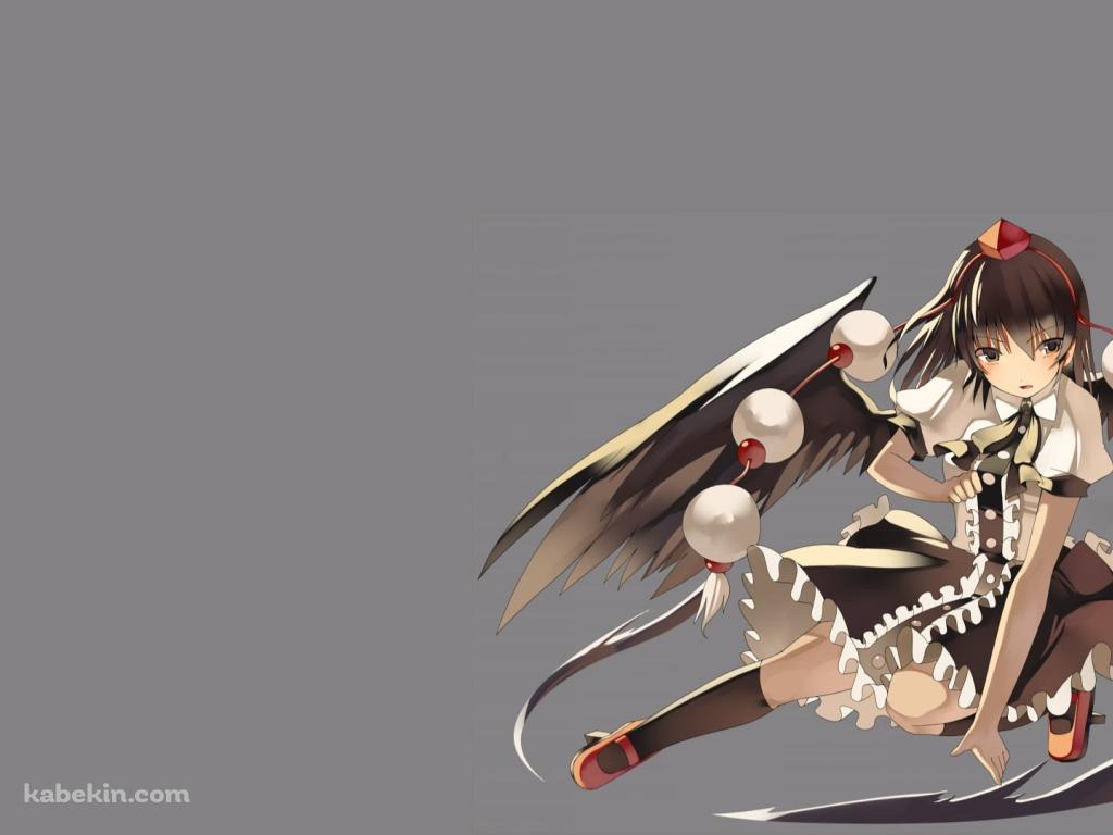 しゃがんだ射命丸文 / 東方の壁紙(1024px x 768px) 高画質 PC・デスクトップ用