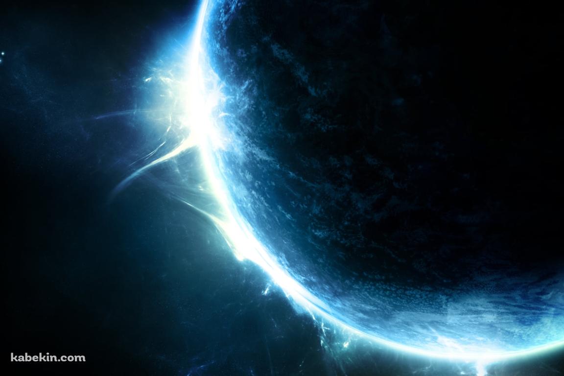 青白い光りを放つ惑星の壁紙(1152px x 768px) 高画質 PC・デスクトップ用