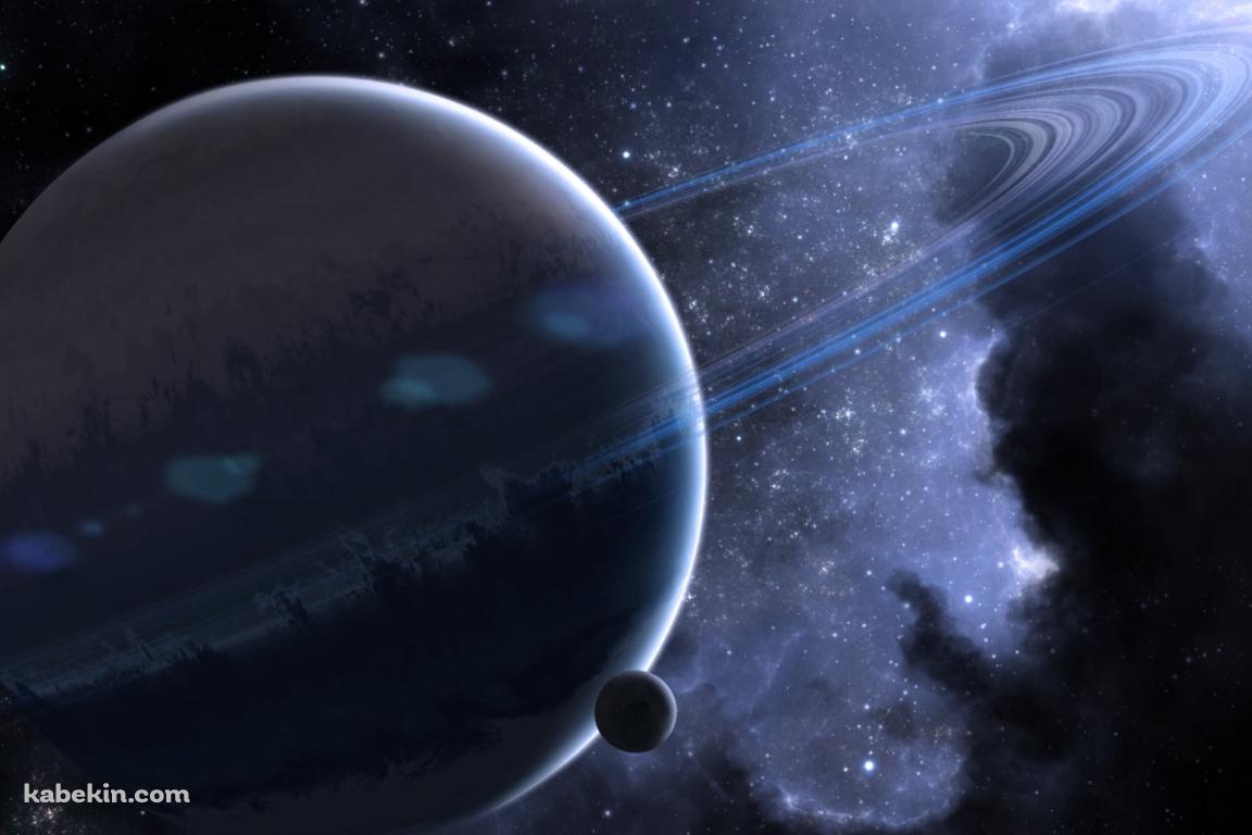 天王星と銀河 / 惑星の輪の壁紙(1152px x 768px) 高画質 PC・デスクトップ用