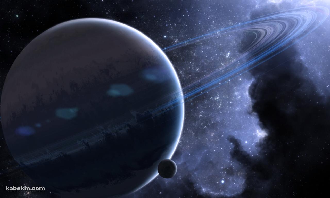 天王星と銀河 / 惑星の輪の壁紙(1280px x 768px) 高画質 PC・デスクトップ用