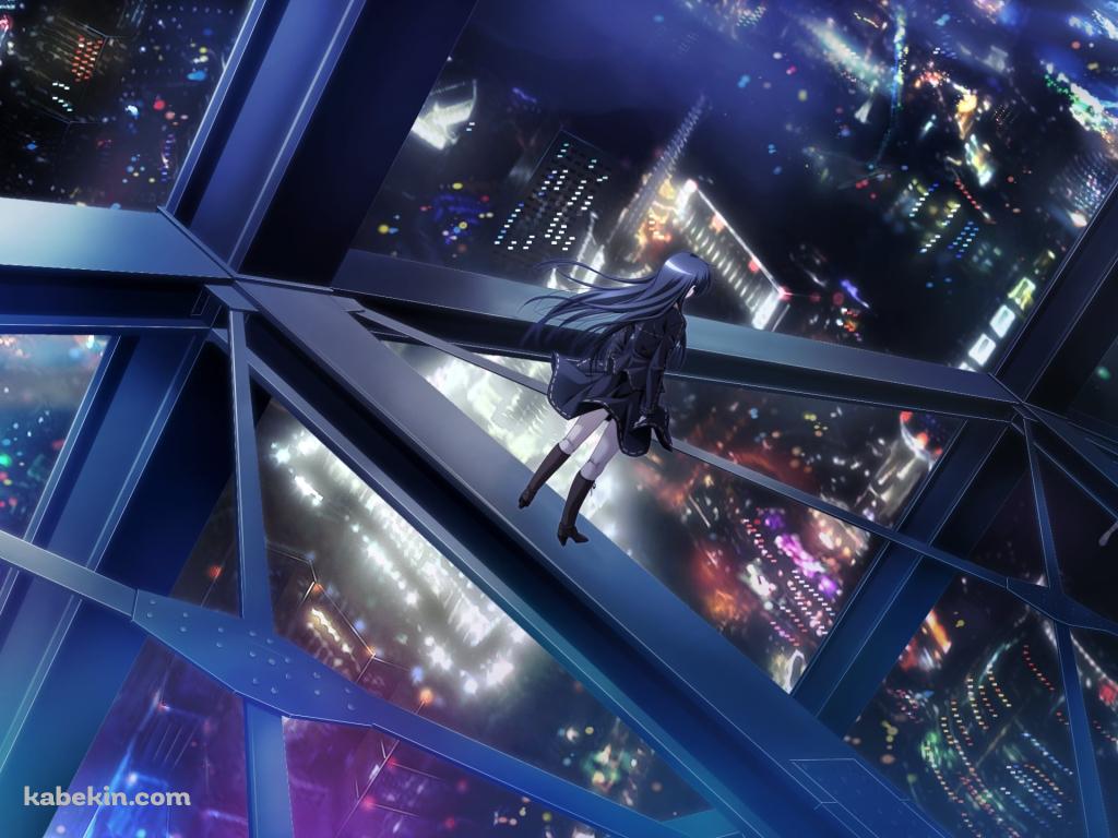 鉄筋の上に立つ一ノ瀬 結愛 / 死神のテスタメントの壁紙(1024px x 768px) 高画質 PC・デスクトップ用