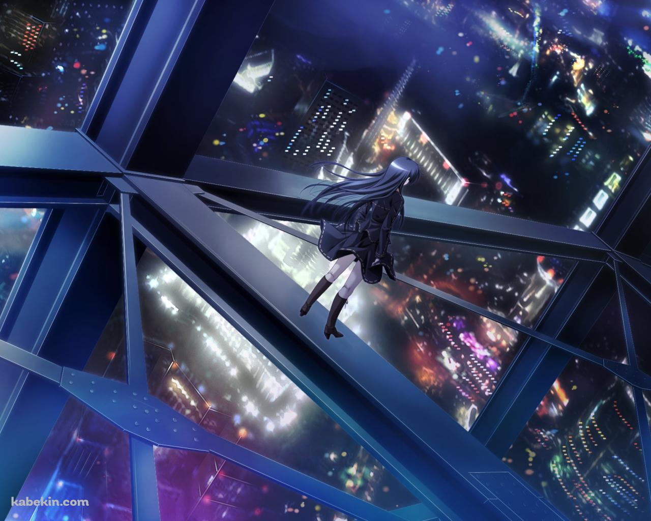 鉄筋の上に立つ一ノ瀬 結愛 / 死神のテスタメントの壁紙(1280px x 1024px) 高画質 PC・デスクトップ用