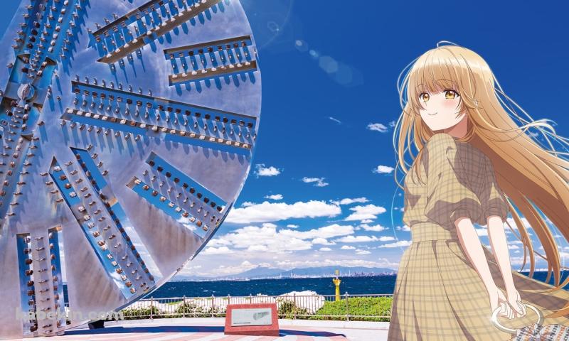 海が見える観光地に行く椎名真昼 / お隣の天使様にいつの間にか駄目人間にされていた件の壁紙(800px x 480px) 高画質 PC・デスクトップ用