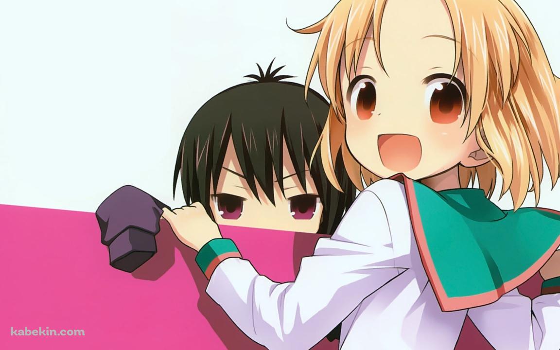 振り返る百木るんと一井透 / Aチャンネルの壁紙(1152px x 720px) 高画質 PC・デスクトップ用