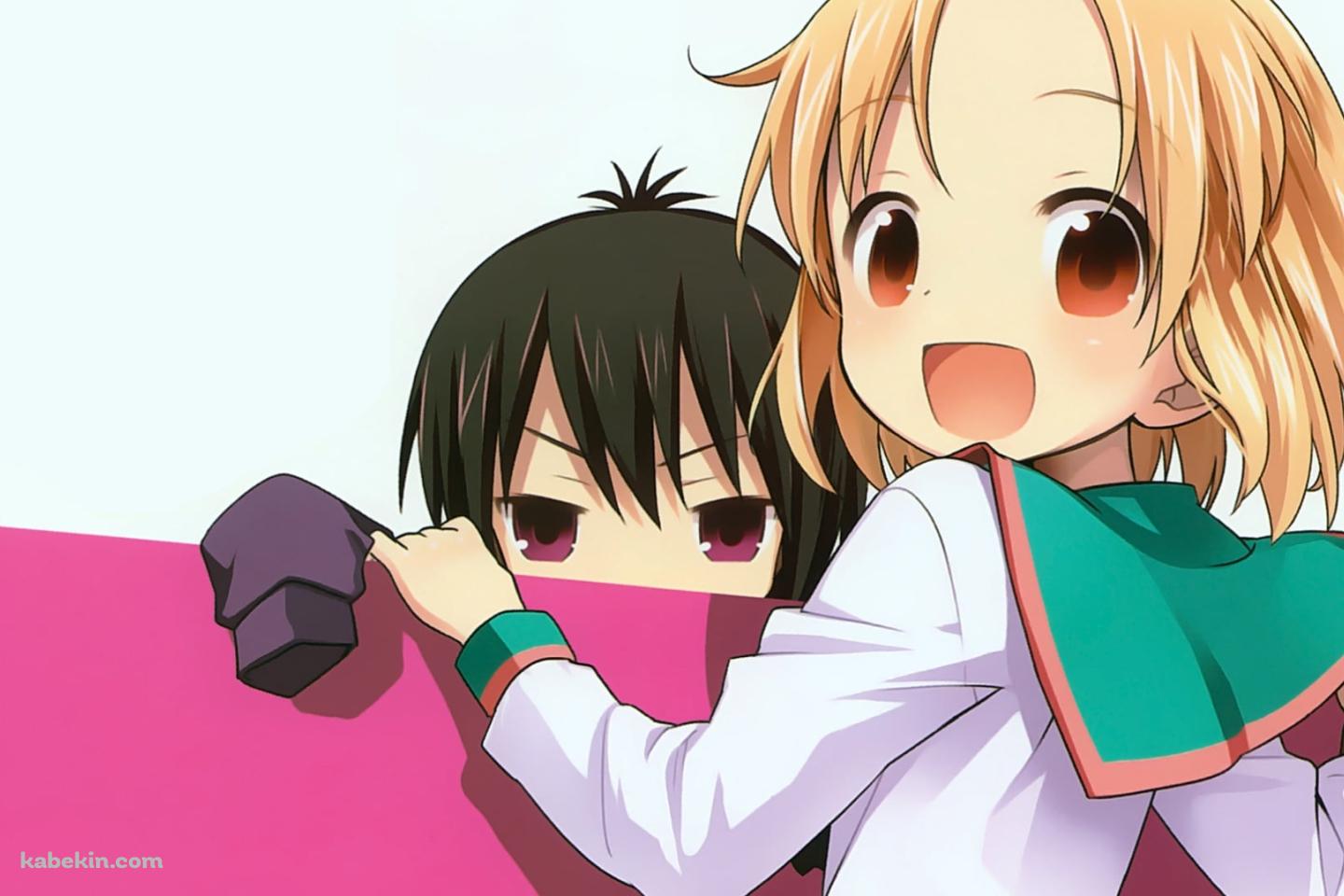 振り返る百木るんと一井透 / Aチャンネルの壁紙(1440px x 960px) 高画質 PC・デスクトップ用