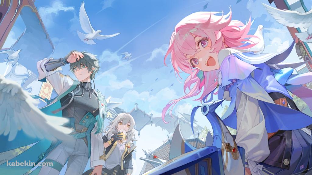 青空と三月七 / 星 / 開拓者 / 丹恒 / 崩壊:スターレイルの壁紙(1024px x 576px) 高画質 PC・デスクトップ用