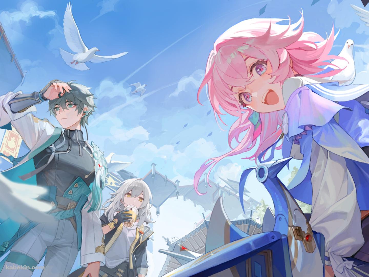 青空と三月七 / 星 / 開拓者 / 丹恒 / 崩壊:スターレイルの壁紙(1440px x 1080px) 高画質 PC・デスクトップ用
