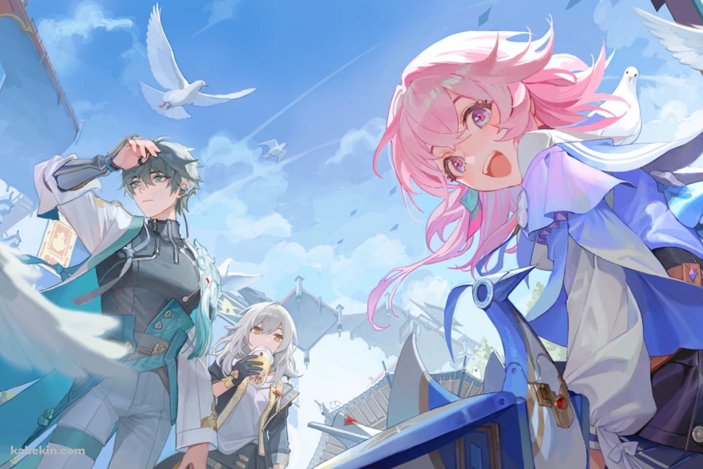 青空と三月七 / 星 / 開拓者 / 丹恒 / 崩壊:スターレイルの壁紙(1440px x 960px) 高画質 PC・デスクトップ用