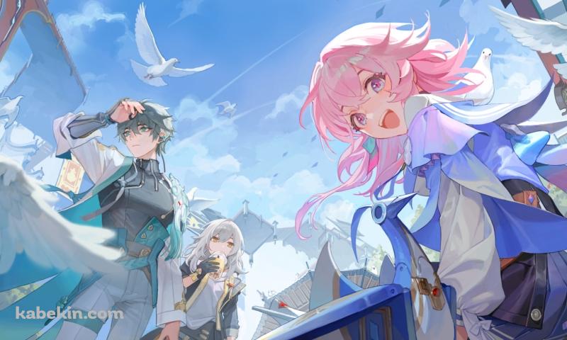 青空と三月七 / 星 / 開拓者 / 丹恒 / 崩壊:スターレイルの壁紙(800px x 480px) 高画質 PC・デスクトップ用