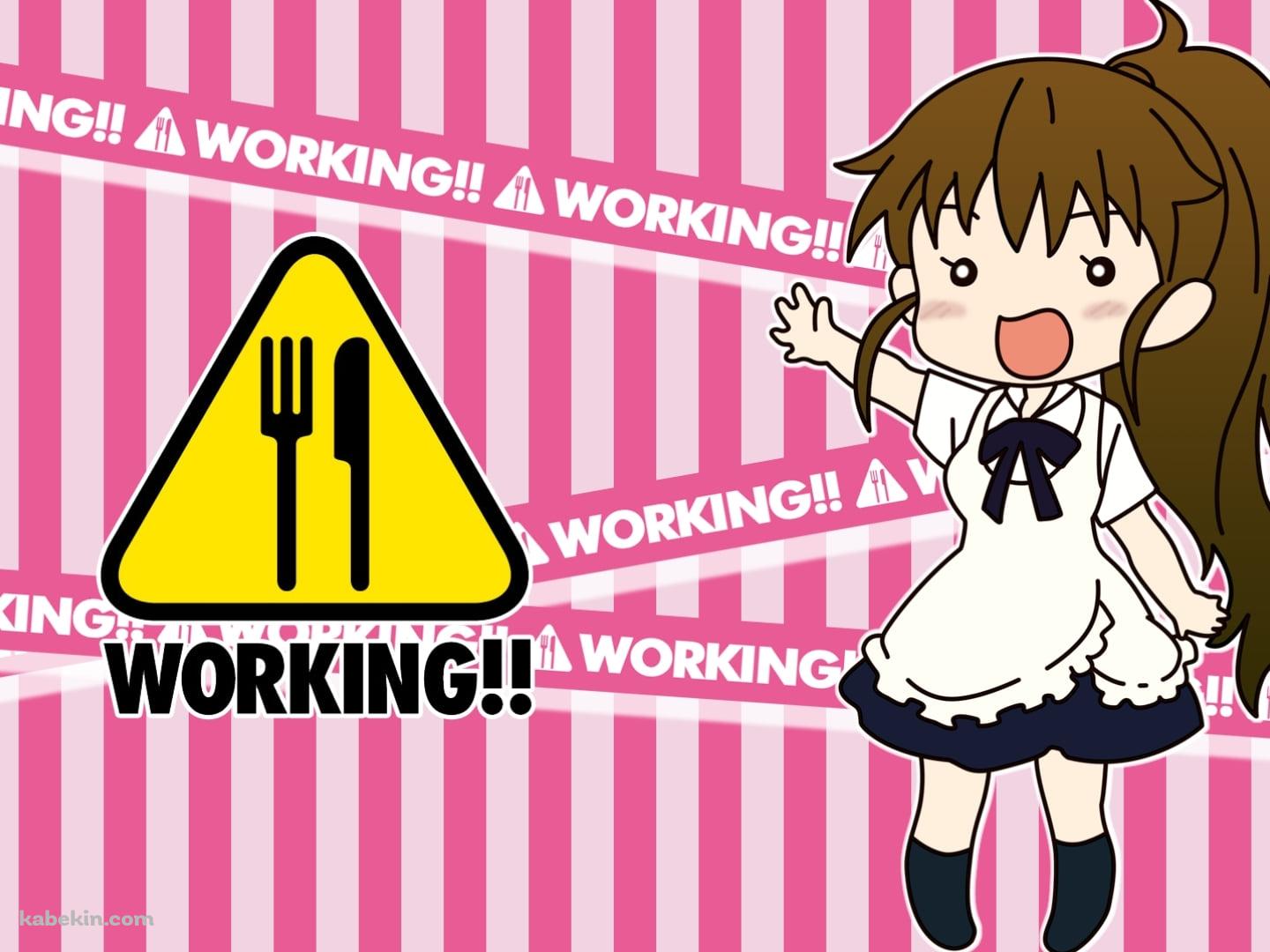 メイド姿のデフォルメされた種島ぽぷら / WORKING!!の壁紙(1440px x 1080px) 高画質 PC・デスクトップ用