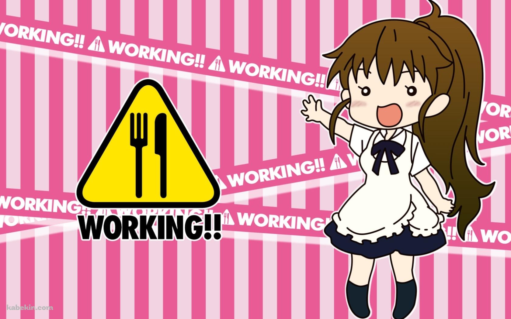 メイド姿のデフォルメされた種島ぽぷら / WORKING!!の壁紙(1680px x 1050px) 高画質 PC・デスクトップ用