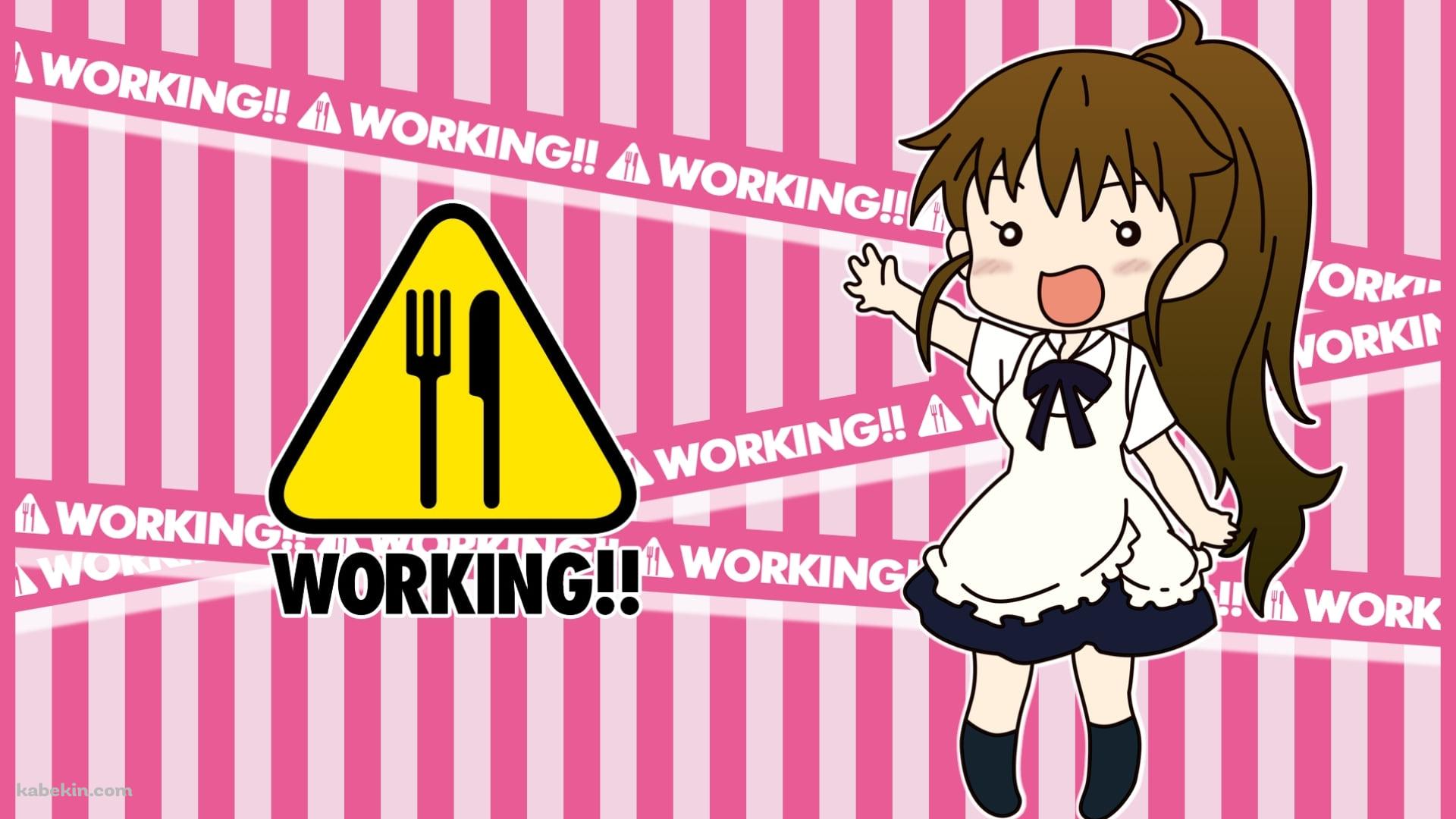 メイド姿のデフォルメされた種島ぽぷら / WORKING!!の壁紙(1920px x 1080px) 高画質 PC・デスクトップ用