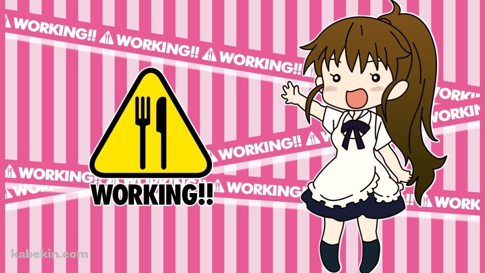 メイド姿のデフォルメされた種島ぽぷら / WORKING!!の壁紙(960px x 540px) 高画質 PC・デスクトップ用