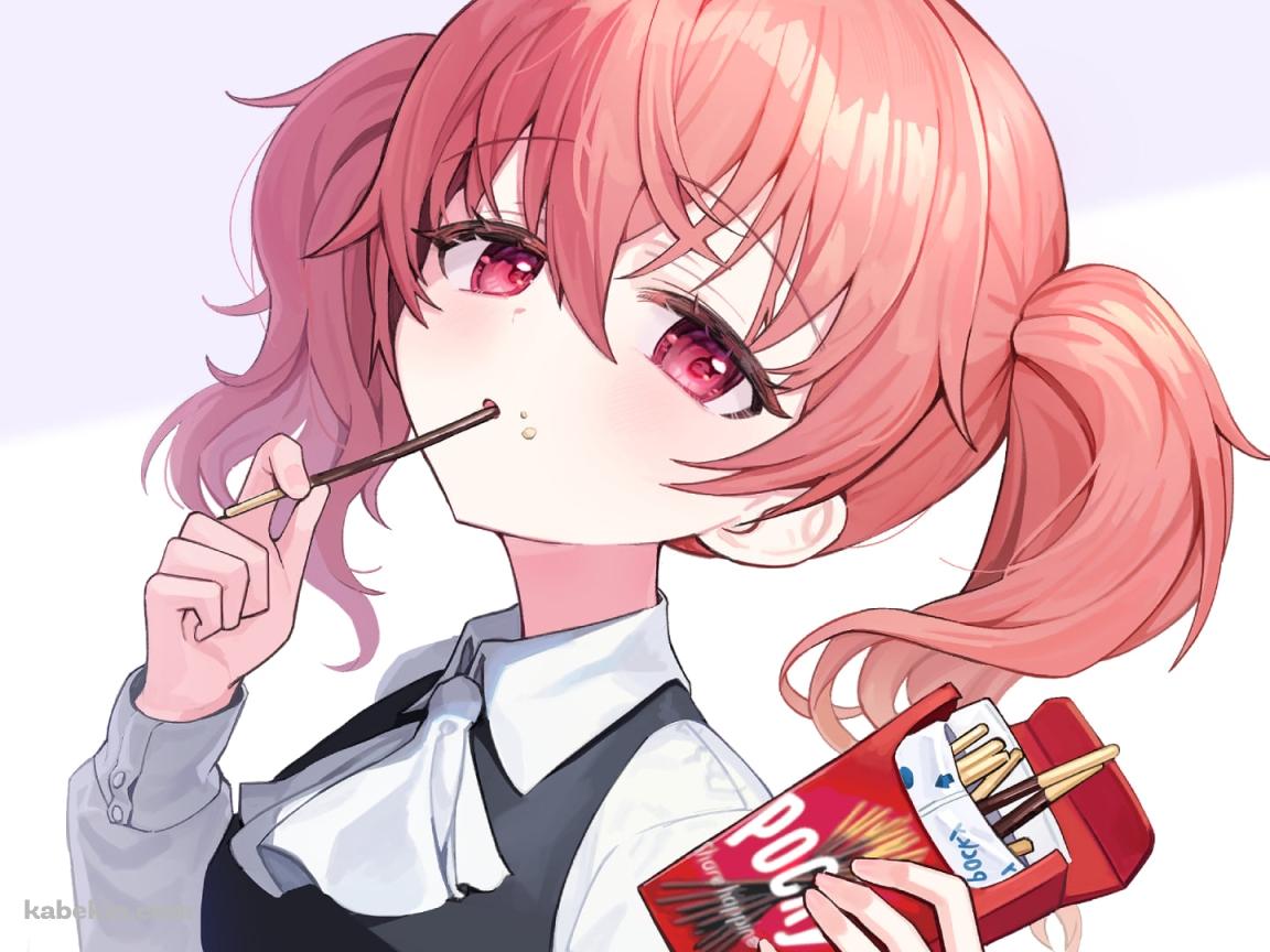 ドヤ顔でポッキーを差し出す髏々宮カルタ / 妖狐×僕SSの壁紙(1152px x 864px) 高画質 PC・デスクトップ用
