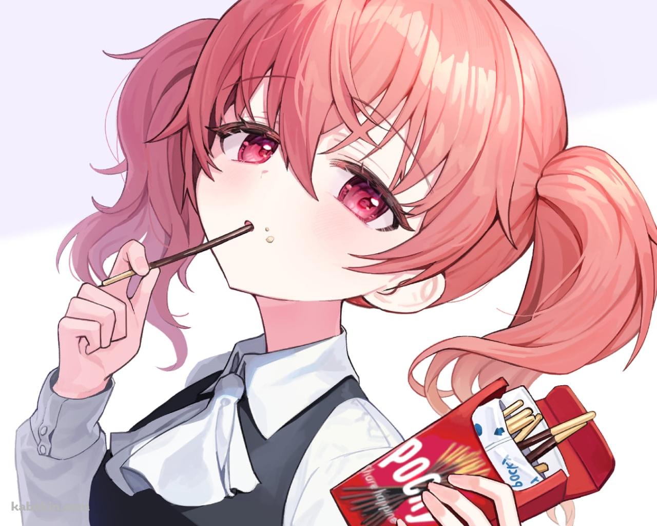 ドヤ顔でポッキーを差し出す髏々宮カルタ / 妖狐×僕SSの壁紙(1280px x 1024px) 高画質 PC・デスクトップ用