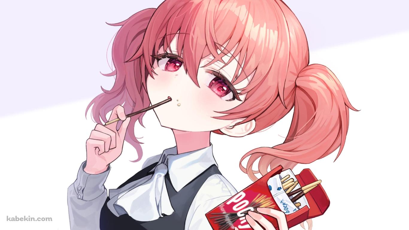 ドヤ顔でポッキーを差し出す髏々宮カルタ / 妖狐×僕SSの壁紙(1366px x 768px) 高画質 PC・デスクトップ用