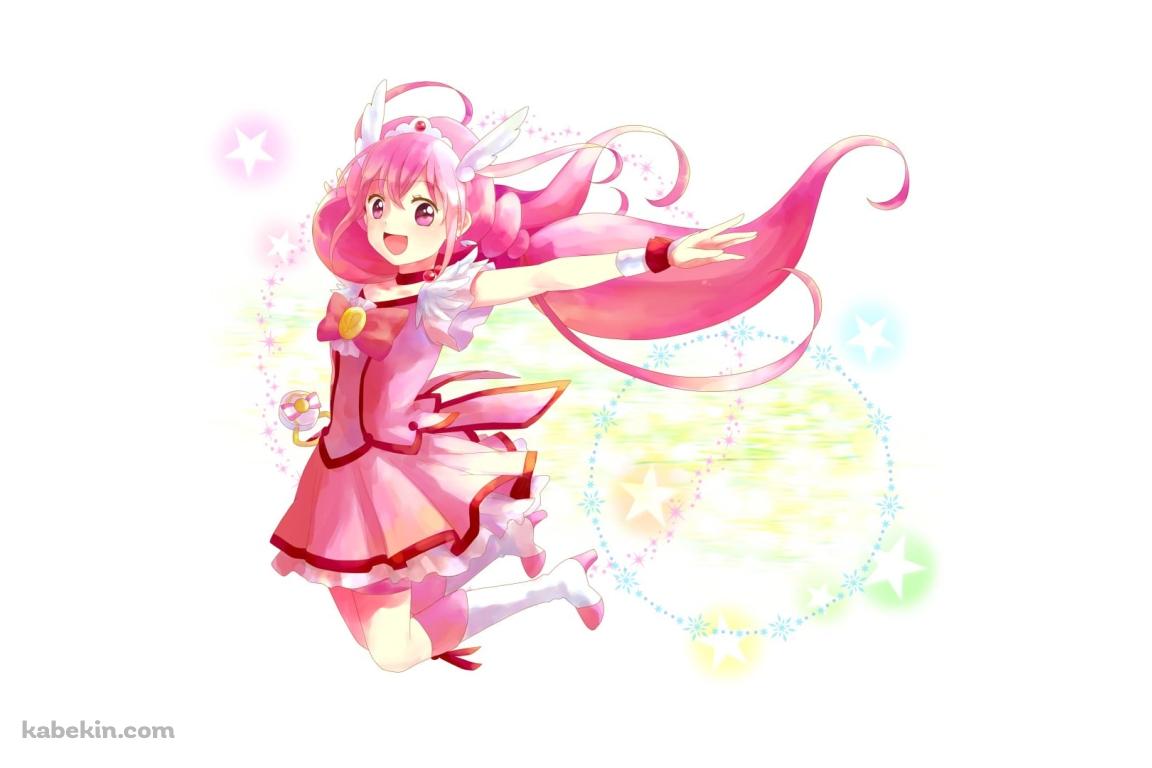笑顔でジャンプする星空みゆき / キュアハッピー / スマイルプリキュア!の壁紙(1152px x 768px) 高画質 PC・デスクトップ用