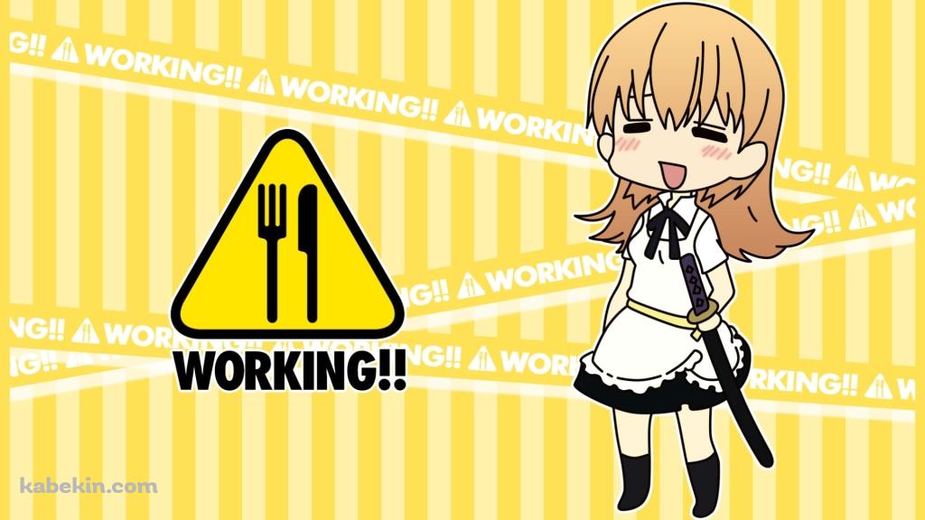 メイド姿のデフォルメされた轟八千代 / WORKING!!の壁紙(1024px x 576px) 高画質 PC・デスクトップ用