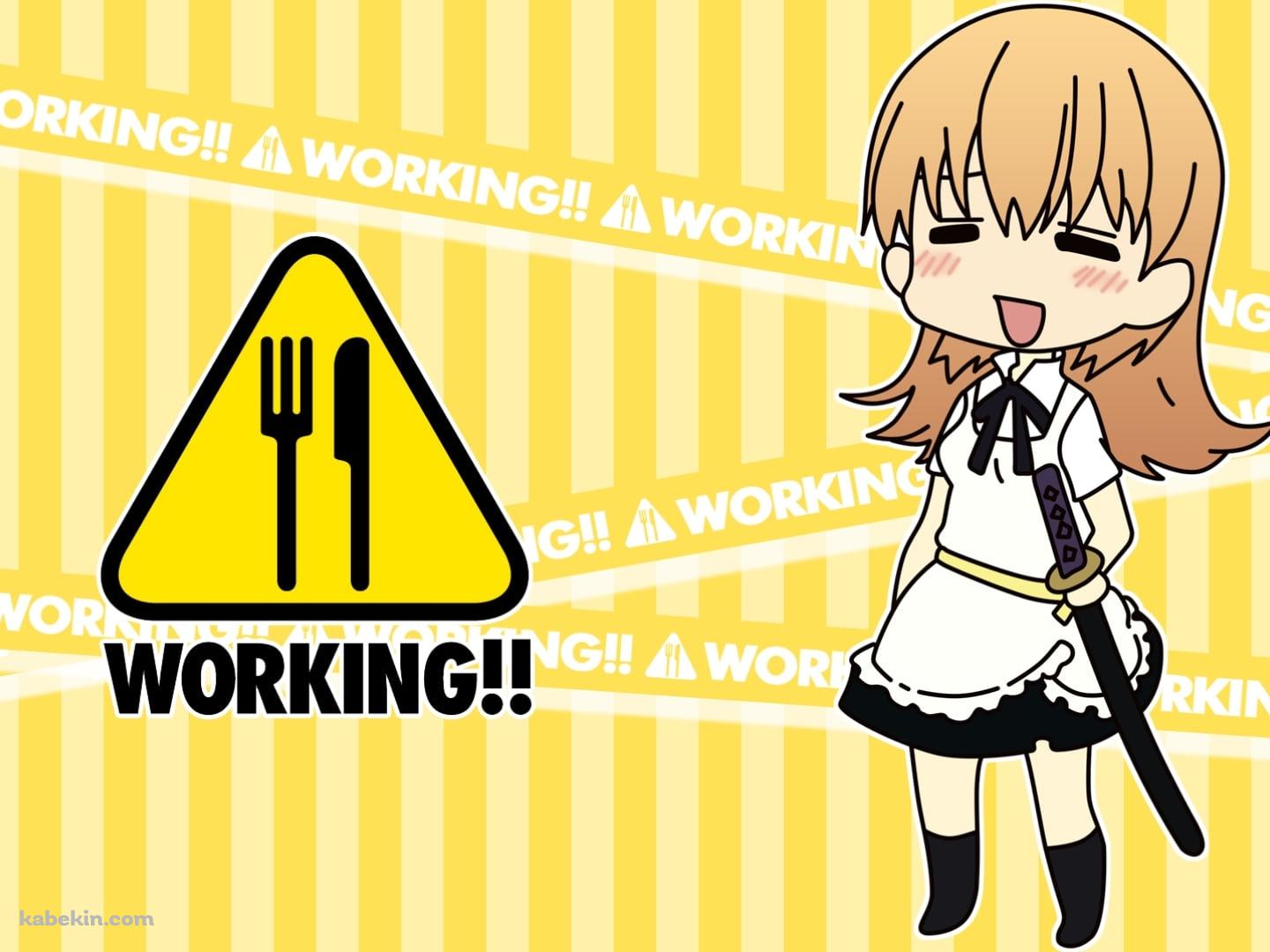 メイド姿のデフォルメされた轟八千代 / WORKING!!の壁紙(1440px x 1080px) 高画質 PC・デスクトップ用