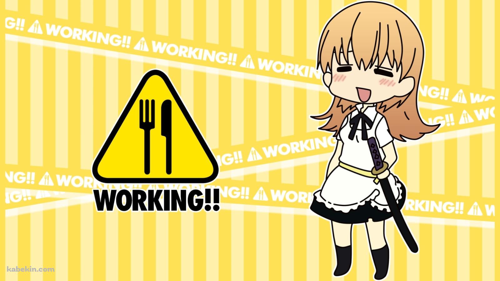 メイド姿のデフォルメされた轟八千代 / WORKING!!の壁紙(1600px x 900px) 高画質 PC・デスクトップ用