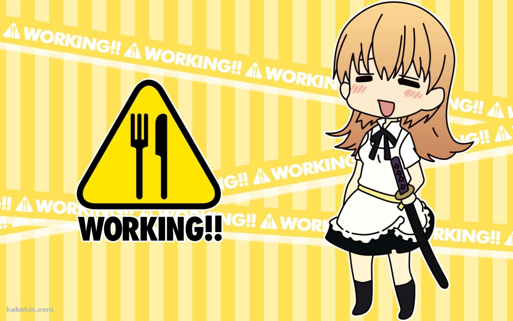 メイド姿のデフォルメされた轟八千代 / WORKING!!の壁紙(1680px x 1050px) 高画質 PC・デスクトップ用