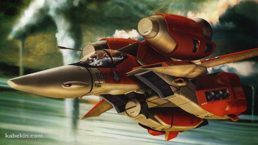 赤いマクロスの機体の壁紙(1051px x 591px) 高画質 PC・デスクトップ用