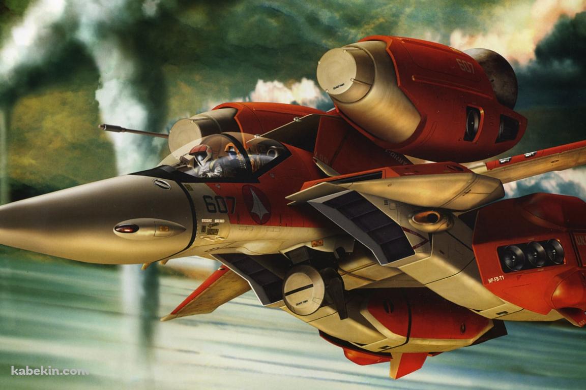 赤いマクロスの機体の壁紙(1152px x 768px) 高画質 PC・デスクトップ用