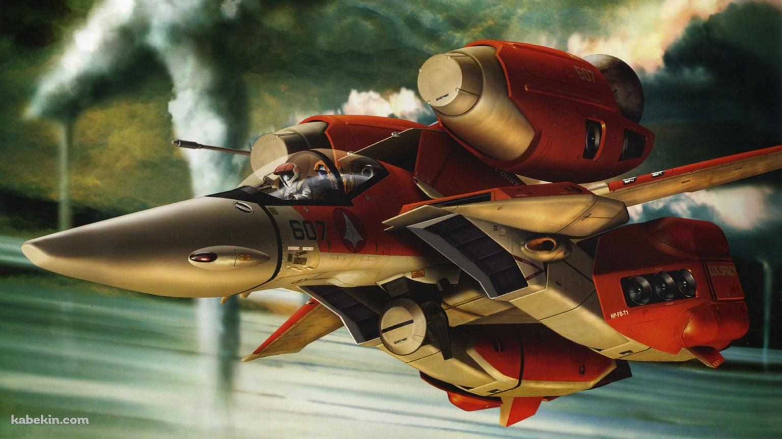 赤いマクロスの機体の壁紙(1536px x 864px) 高画質 PC・デスクトップ用