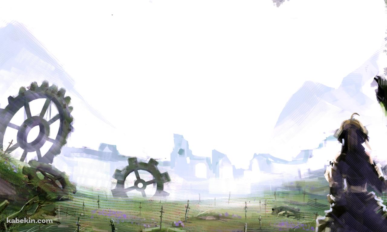 木に手をあてて戦場跡を見るセイバー / アルトリア・ペンドラゴン / Fateの壁紙(1280px x 768px) 高画質 PC・デスクトップ用