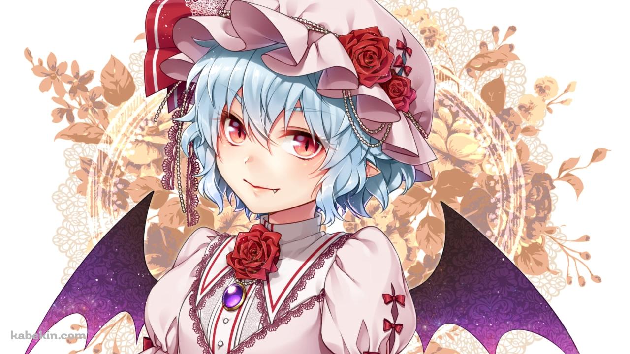 こちらに微笑むレミリア・スカーレット / 上半身 / 東方の壁紙(1280px x 720px) 高画質 PC・デスクトップ用