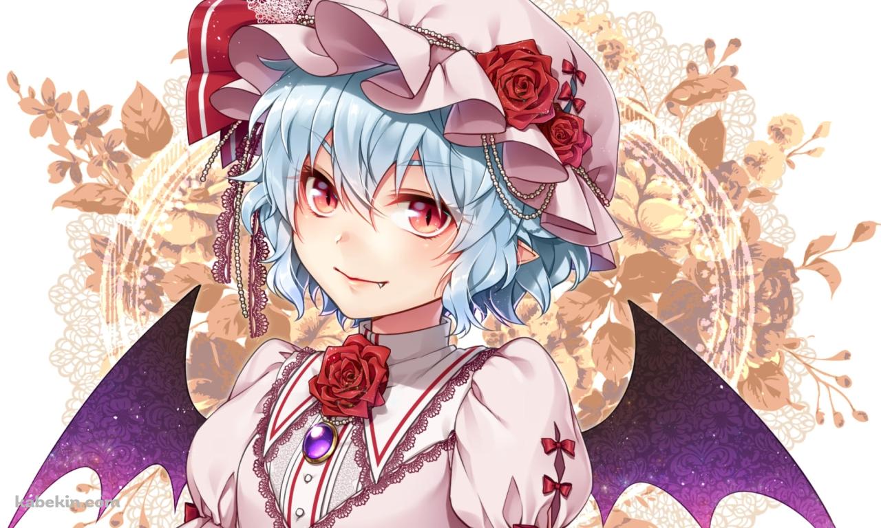 こちらに微笑むレミリア・スカーレット / 上半身 / 東方の壁紙(1280px x 768px) 高画質 PC・デスクトップ用