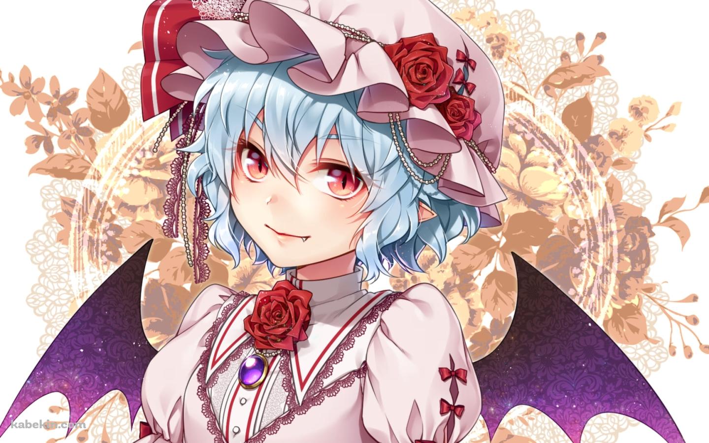 こちらに微笑むレミリア・スカーレット / 上半身 / 東方の壁紙(1440px x 900px) 高画質 PC・デスクトップ用