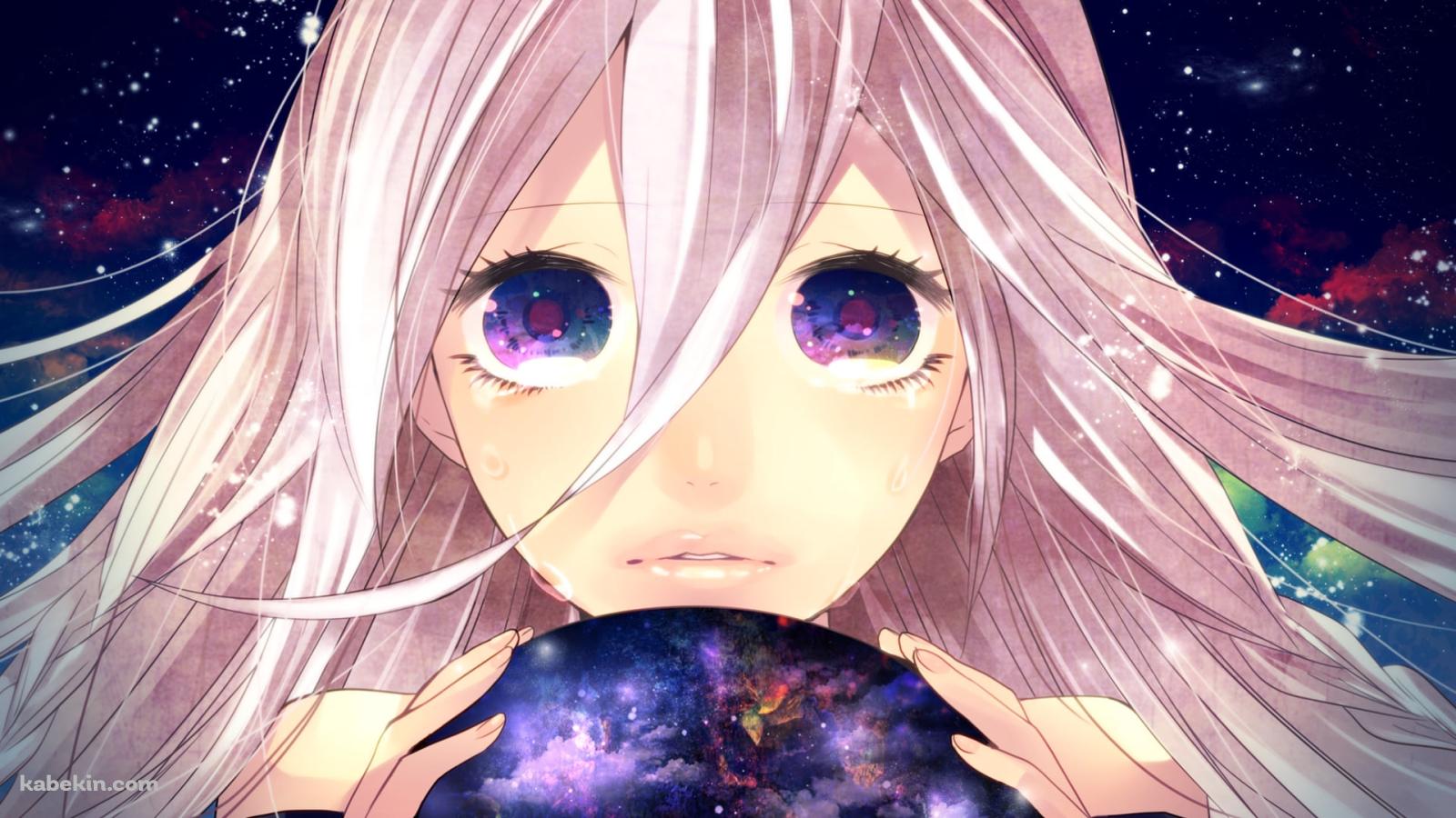 球体を持つIA / 星空 / ボーカロイドの壁紙(1600px x 900px) 高画質 PC・デスクトップ用