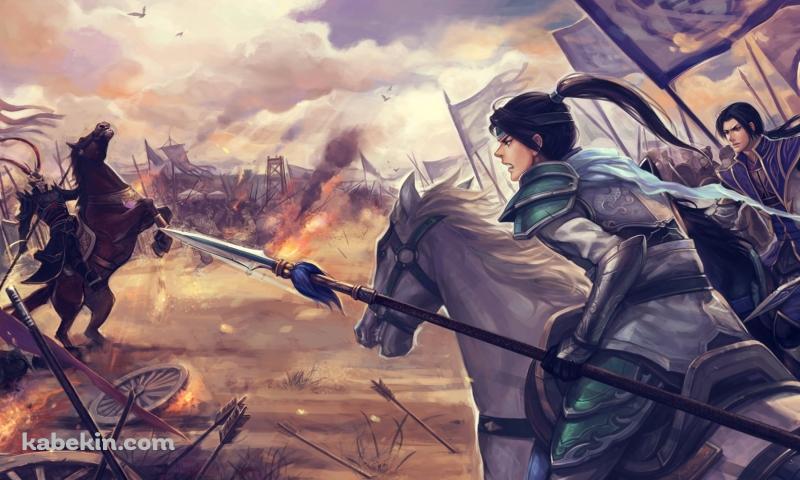 趙雲 / 曹丕 / 呂布 / 三國無双の壁紙(800px x 480px) 高画質 PC・デスクトップ用