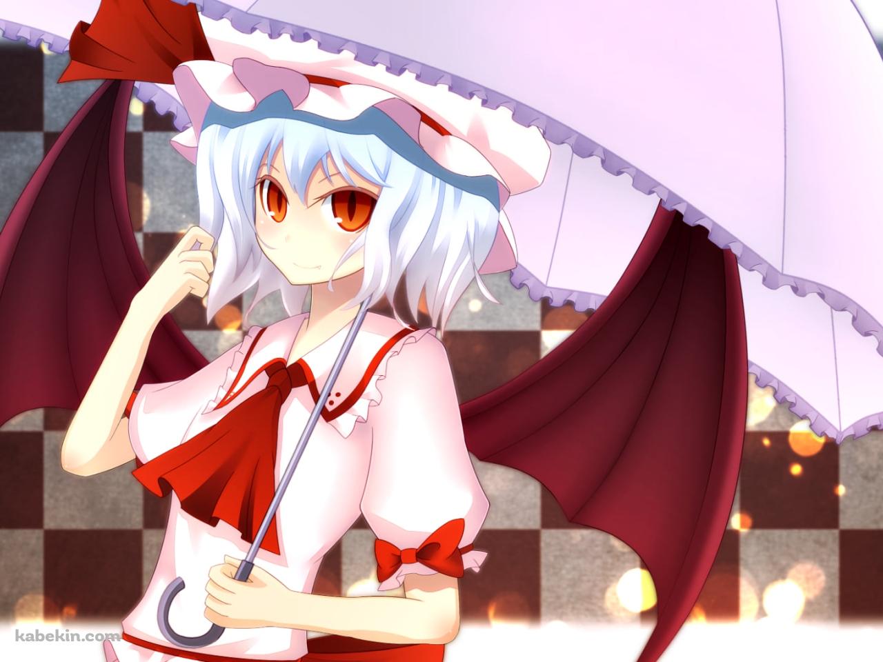 淡い紫の日傘をさすレミリア・スカーレット / 東方の壁紙(1280px x 960px) 高画質 PC・デスクトップ用