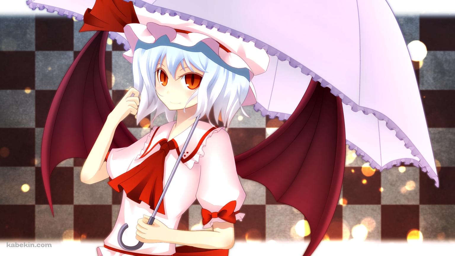 淡い紫の日傘をさすレミリア・スカーレット / 東方の壁紙(1536px x 864px) 高画質 PC・デスクトップ用