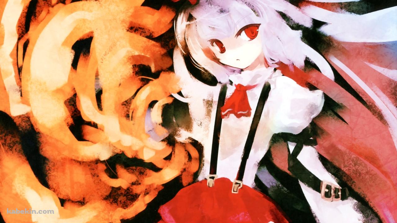 炎と藤原妹紅 / 東方の壁紙(1280px x 720px) 高画質 PC・デスクトップ用