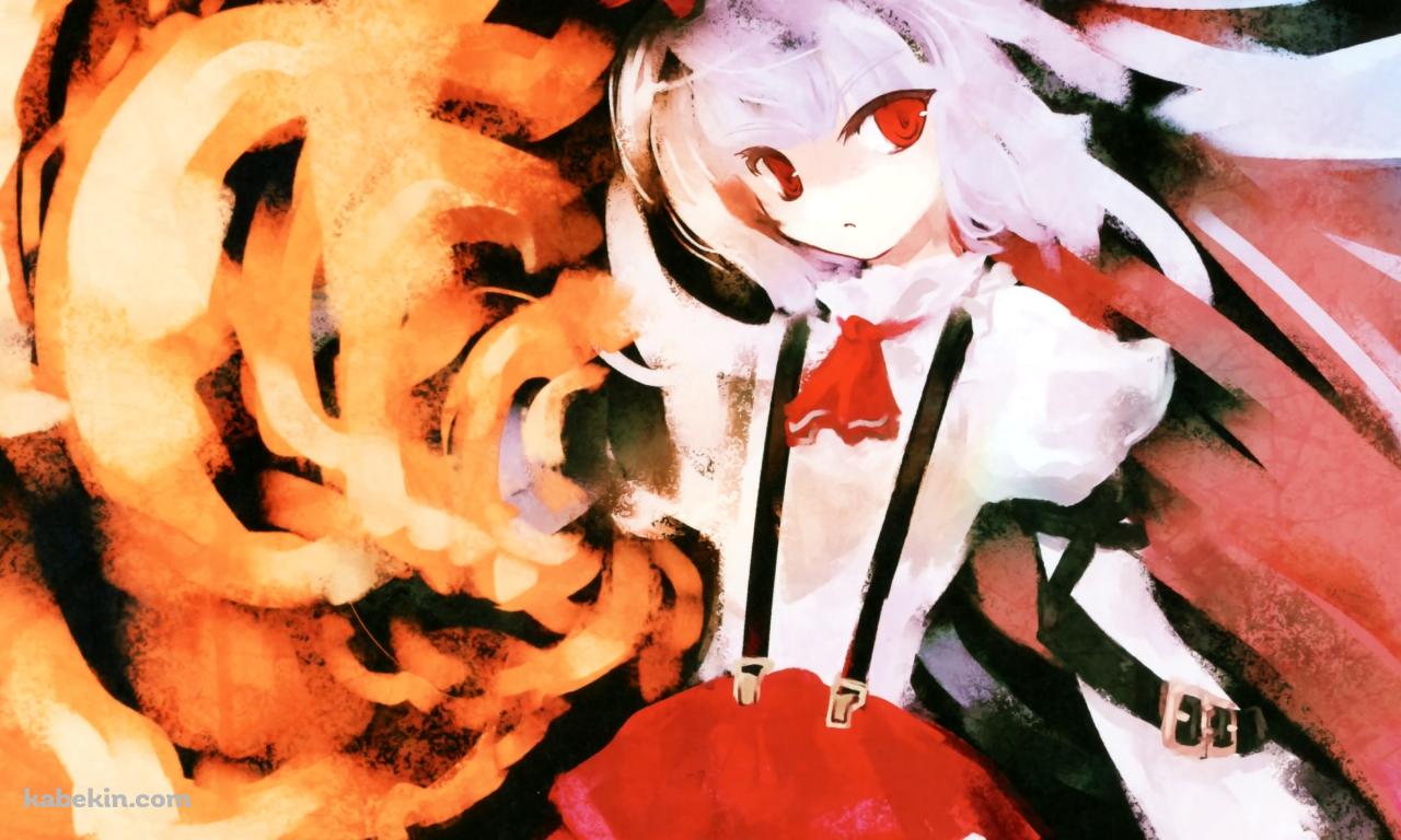 炎と藤原妹紅 / 東方の壁紙(1280px x 768px) 高画質 PC・デスクトップ用