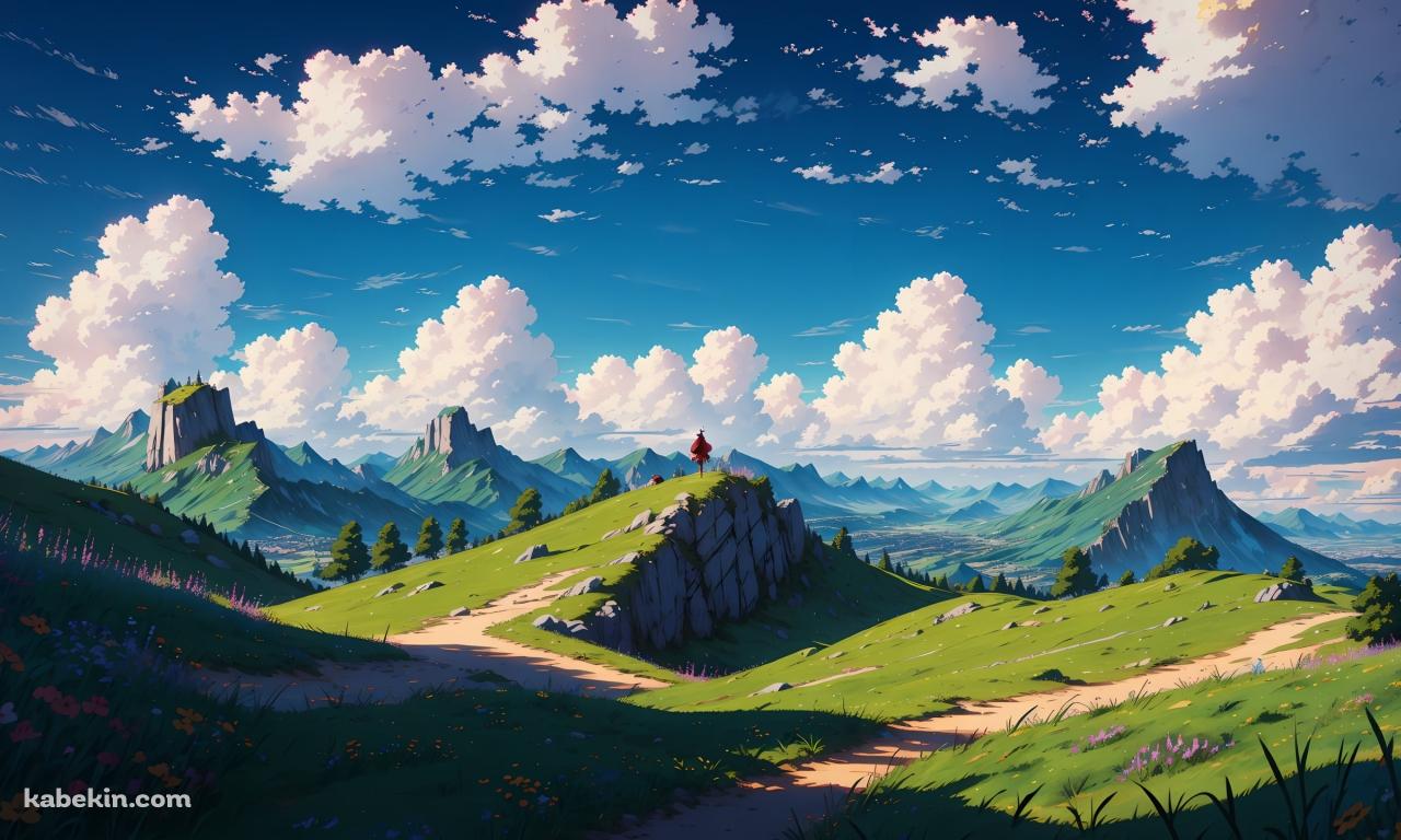 AIで描いた大自然 / 青空の壁紙(1280px x 768px) 高画質 PC・デスクトップ用