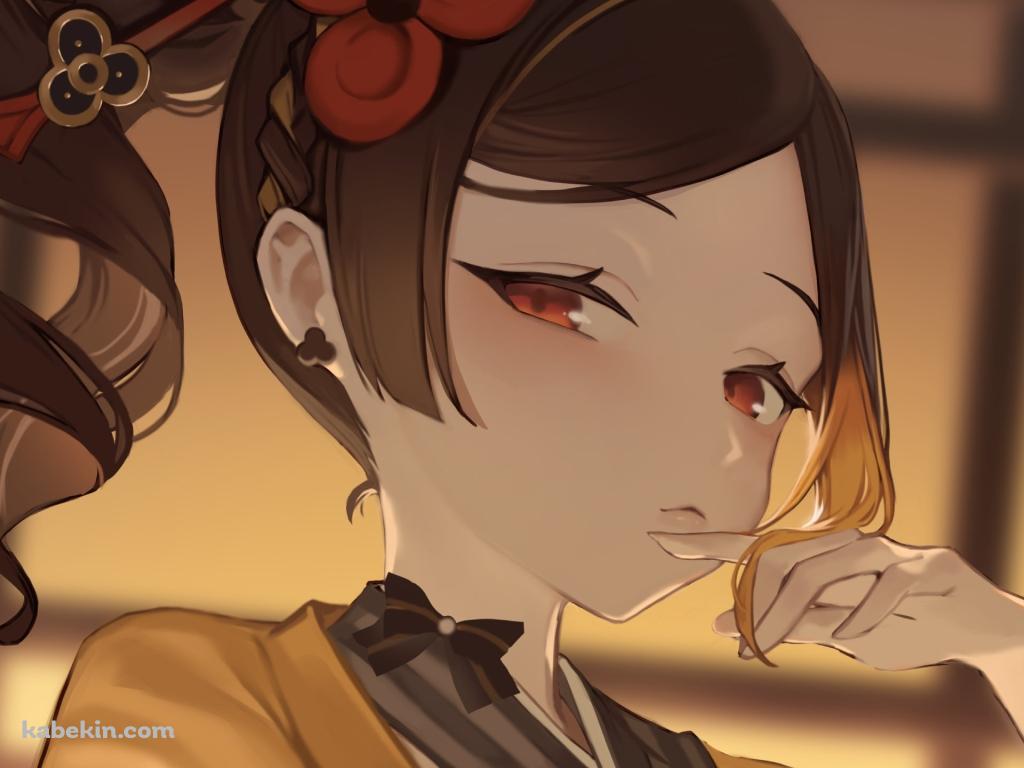 妖しげな視線を送る千織 / 原神の壁紙(1024px x 768px) 高画質 PC・デスクトップ用