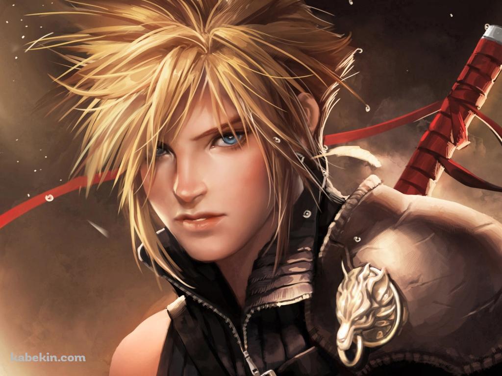 リアルなタッチで描かれたクラウド・ストライフ / ファイナルファンタジーVII アドベントチルドレンの壁紙(1024px x 768px) 高画質 PC・デスクトップ用