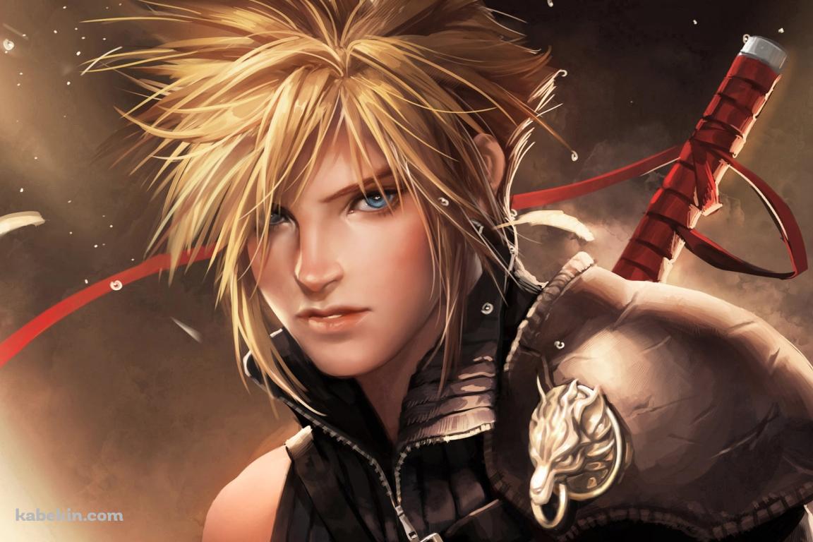 リアルなタッチで描かれたクラウド・ストライフ / ファイナルファンタジーVII アドベントチルドレンの壁紙(1152px x 768px) 高画質 PC・デスクトップ用