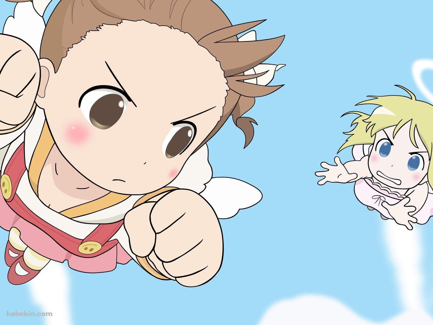 空を飛ぶ松岡 美羽とアナ・コッポラ / 苺ましまろの壁紙(1440px x 1080px) 高画質 PC・デスクトップ用