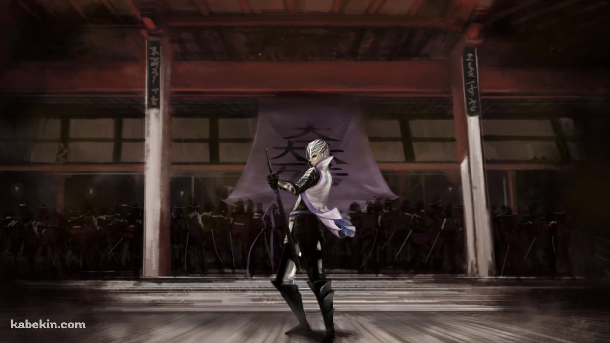 黒い甲冑を着て黒い刀を持つ石田光成 / 戦国BASARAの壁紙(1242px x 698px) 高画質 PC・デスクトップ用