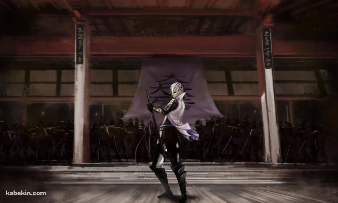黒い甲冑を着て黒い刀を持つ石田光成 / 戦国BASARAの壁紙(1280px x 768px) 高画質 PC・デスクトップ用