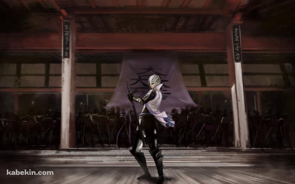 黒い甲冑を着て黒い刀を持つ石田光成 / 戦国BASARAの壁紙(960px x 600px) 高画質 PC・デスクトップ用